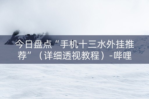 今日盘点“手机十三水外挂推荐”（详细透视教程）-哔哩哔哩