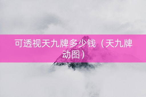 可透视天九牌多少钱（天九牌动图）