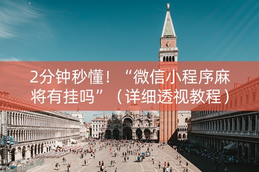2分钟秒懂！“微信小程序麻将有挂吗”（详细透视教程）-哔哩哔哩