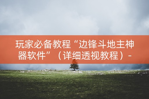 玩家必备教程“边锋斗地主神器软件”（详细透视教程）-哔哩哔哩