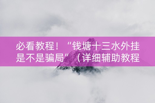 必看教程！“钱塘十三水外挂是不是骗局”（详细辅助教程）-哔哩哔哩