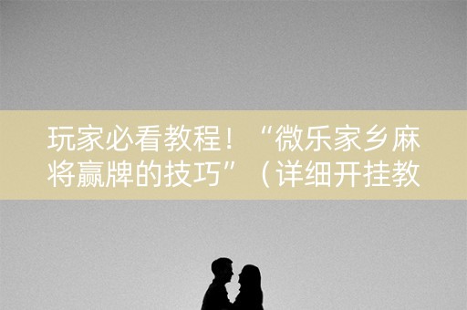玩家必看教程！“微乐家乡麻将赢牌的技巧”（详细开挂教程）-哔哩哔哩