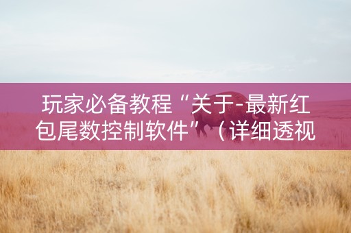 玩家必备教程“关于-最新红包尾数控制软件”（详细透视教程）-哔哩哔哩