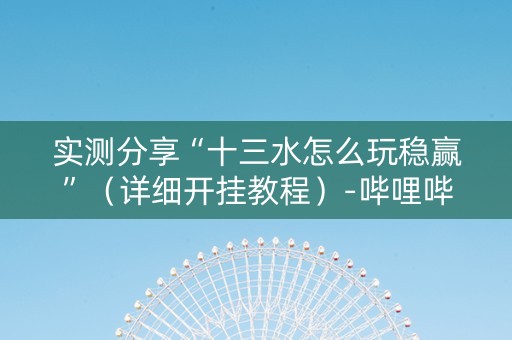 实测分享“十三水怎么玩稳赢”（详细开挂教程）-哔哩哔哩