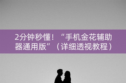 2分钟秒懂！“手机金花辅助器通用版”（详细透视教程）-哔哩哔哩