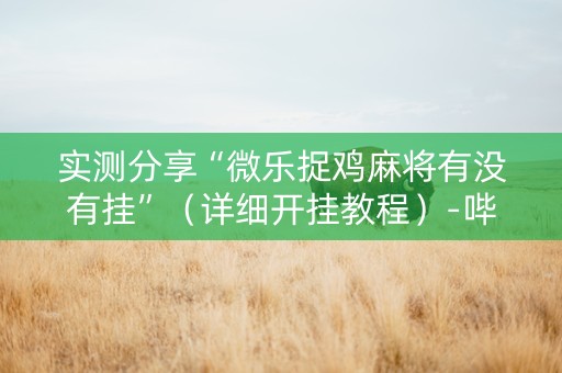 实测分享“微乐捉鸡麻将有没有挂”（详细开挂教程）-哔哩哔哩