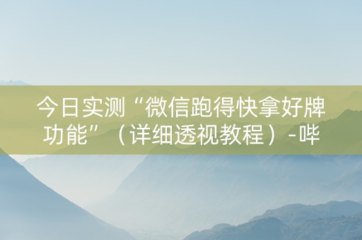 今日实测“微信跑得快拿好牌功能”（详细透视教程）-哔哩哔哩