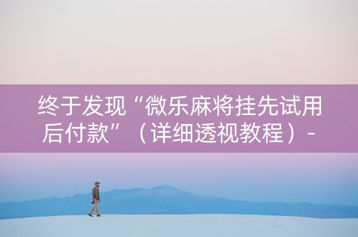 终于发现“微乐麻将挂先试用后付款”（详细透视教程）-哔哩哔哩