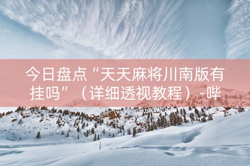 今日盘点“天天麻将川南版有挂吗”（详细透视教程）-哔哩哔哩