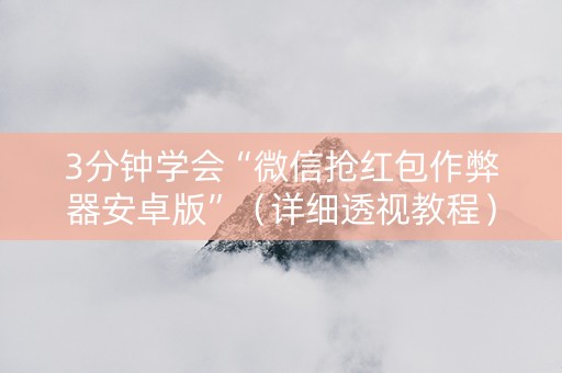 3分钟学会“微信抢红包作弊器安卓版”（详细透视教程）-哔哩哔哩