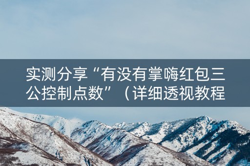 实测分享“有没有掌嗨红包三公控制点数”（详细透视教程）-哔哩哔哩