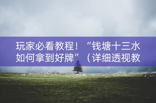 玩家必看教程！“钱塘十三水如何拿到好牌”（详细透视教程）-哔哩哔哩