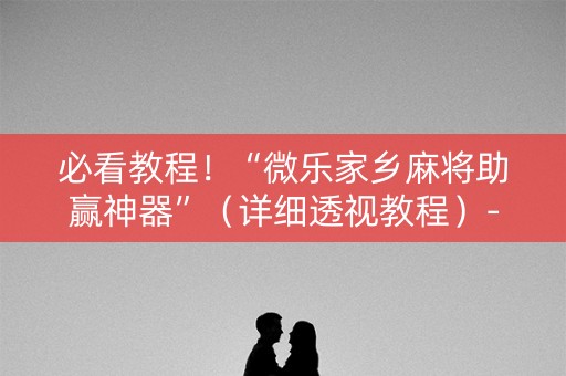 必看教程！“微乐家乡麻将助赢神器”（详细透视教程）-哔哩哔哩