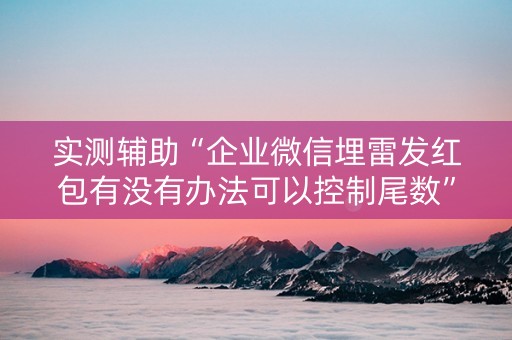 实测辅助“企业微信埋雷发红包有没有办法可以控制尾数”（详细透视教程）-哔哩哔哩