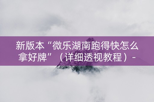 新版本“微乐湖南跑得快怎么拿好牌”（详细透视教程）-哔哩哔哩