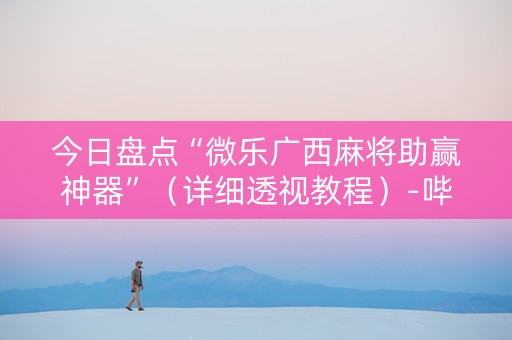今日盘点“微乐广西麻将助赢神器”（详细透视教程）-哔哩哔哩