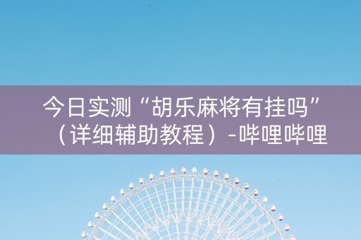 今日实测“胡乐麻将有挂吗”（详细辅助教程）-哔哩哔哩