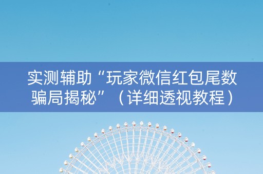 实测辅助“玩家微信红包尾数骗局揭秘”（详细透视教程）-哔哩哔哩
