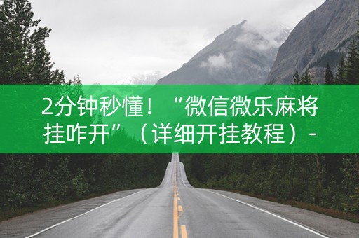 2分钟秒懂！“微信微乐麻将挂咋开”（详细开挂教程）-哔哩哔哩