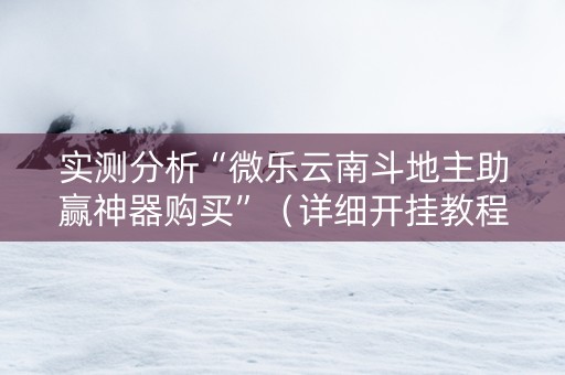 实测分析“微乐云南斗地主助赢神器购买”（详细开挂教程）-哔哩哔哩