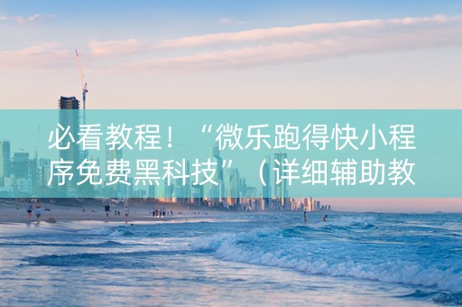 必看教程！“微乐跑得快小程序免费黑科技”（详细辅助教程）-哔哩哔哩
