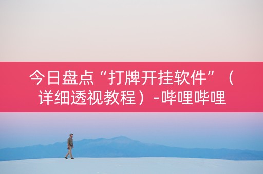 今日盘点“打牌开挂软件”（详细透视教程）-哔哩哔哩