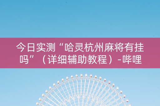 今日实测“哈灵杭州麻将有挂吗”（详细辅助教程）-哔哩哔哩