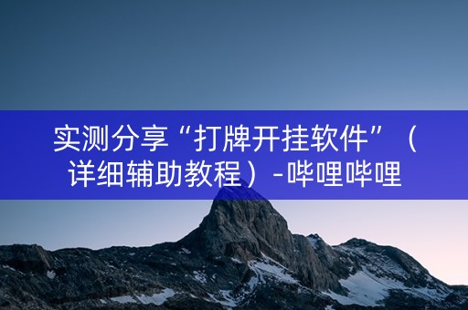 实测分享“打牌开挂软件”（详细辅助教程）-哔哩哔哩