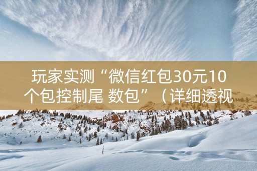 玩家实测“微信红包30元10个包控制尾 数包”（详细透视教程）-哔哩哔哩