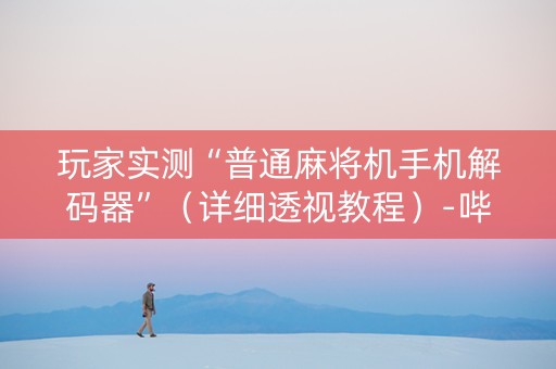 玩家实测“普通麻将机手机解码器”（详细透视教程）-哔哩哔哩