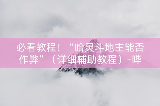 必看教程！“哈灵斗地主能否作弊”（详细辅助教程）-哔哩哔哩