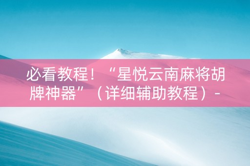必看教程！“星悦云南麻将胡牌神器”（详细辅助教程）-哔哩哔哩