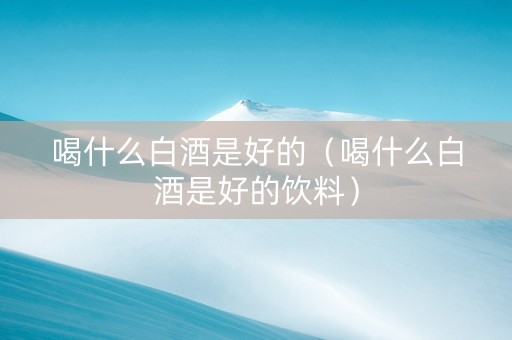 喝什么白酒是好的（喝什么白酒是好的饮料）