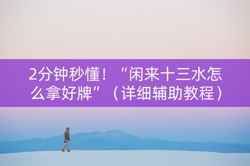 2分钟秒懂！“闲来十三水怎么拿好牌”（详细辅助教程）-哔哩哔哩