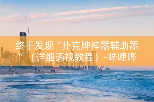终于发现“扑克牌神器辅助器”（详细透视教程）-哔哩哔哩