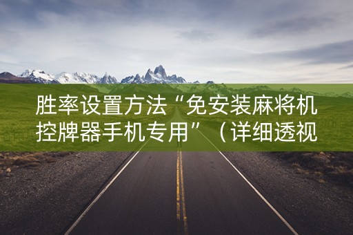 胜率设置方法“免安装麻将机控牌器手机专用”（详细透视教程）-哔哩哔哩
