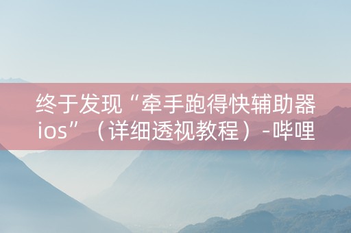 终于发现“牵手跑得快辅助器ios”（详细透视教程）-哔哩哔哩