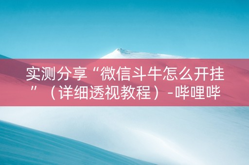 实测分享“微信斗牛怎么开挂”（详细透视教程）-哔哩哔哩