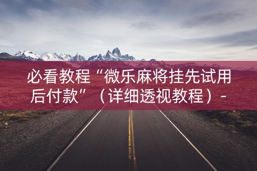 必看教程“微乐麻将挂先试用后付款”（详细透视教程）-哔哩哔哩