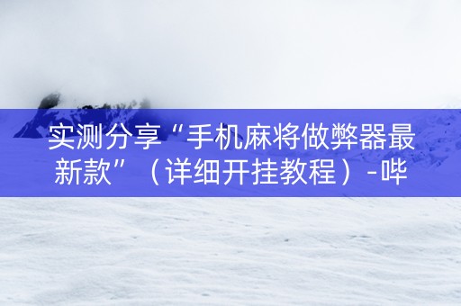 实测分享“手机麻将做弊器最新款”（详细开挂教程）-哔哩哔哩