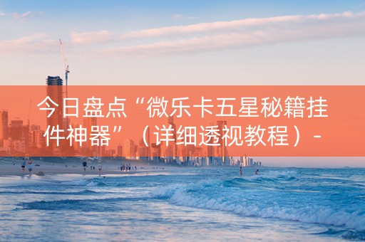 今日盘点“微乐卡五星秘籍挂件神器”（详细透视教程）-哔哩哔哩