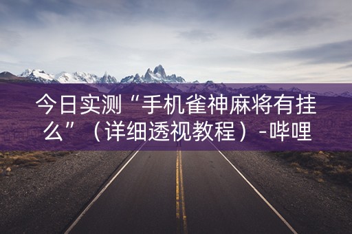 今日实测“手机雀神麻将有挂么”（详细透视教程）-哔哩哔哩