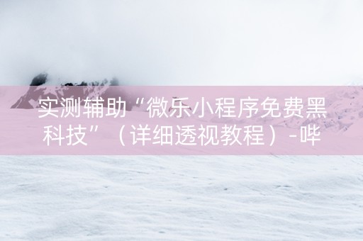 实测辅助“微乐小程序免费黑科技”（详细透视教程）-哔哩哔哩