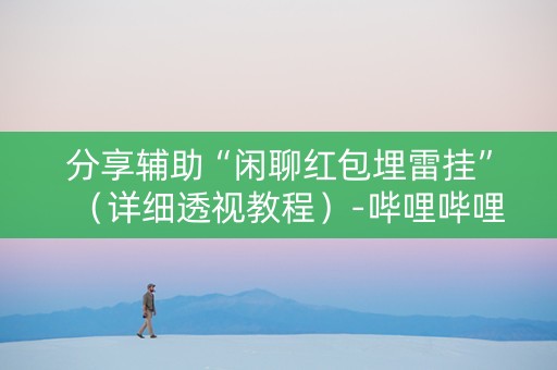 分享辅助“闲聊红包埋雷挂”（详细透视教程）-哔哩哔哩