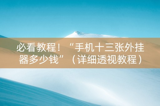 必看教程！“手机十三张外挂器多少钱”（详细透视教程）-哔哩哔哩