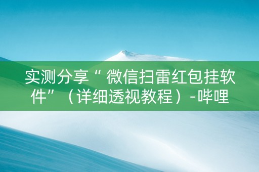 实测分享“ 微信扫雷红包挂软件”（详细透视教程）-哔哩哔哩