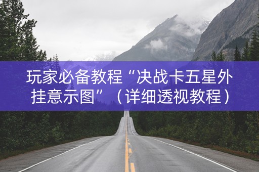 玩家必备教程“决战卡五星外挂意示图”（详细透视教程）-哔哩哔哩