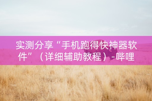 实测分享“手机跑得快神器软件”（详细辅助教程）-哔哩哔哩