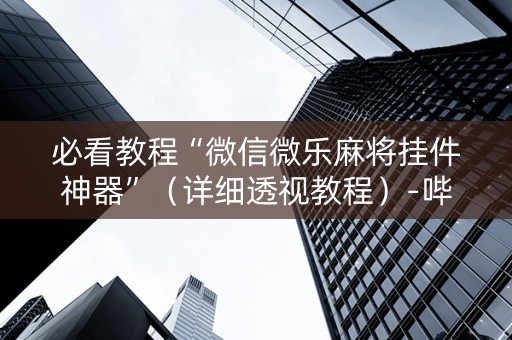 必看教程“微信微乐麻将挂件神器”（详细透视教程）-哔哩哔哩