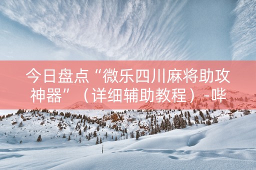 今日盘点“微乐四川麻将助攻神器”（详细辅助教程）-哔哩哔哩